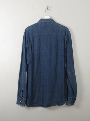 Men's Vintage Blue Denim Shirt XL - The Harlequin