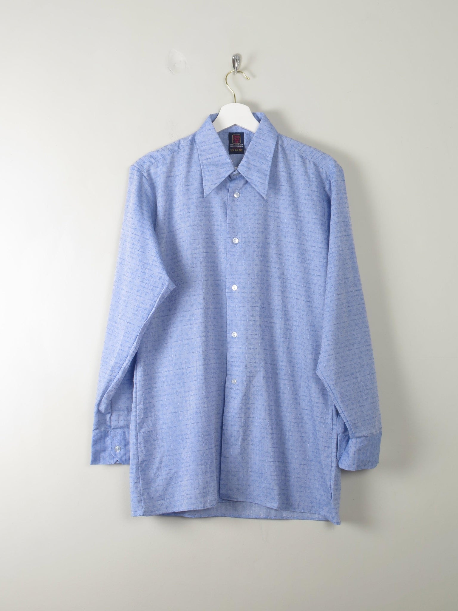 Men's Vintage Blue Shirt L - The Harlequin