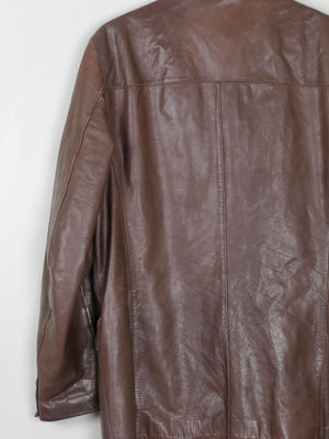 Men's Classic Brown Leather 1970s Jacket M - The Harlequin