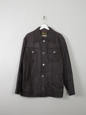 Men's Vintage Brown Leather Jacket L 44 - The Harlequin