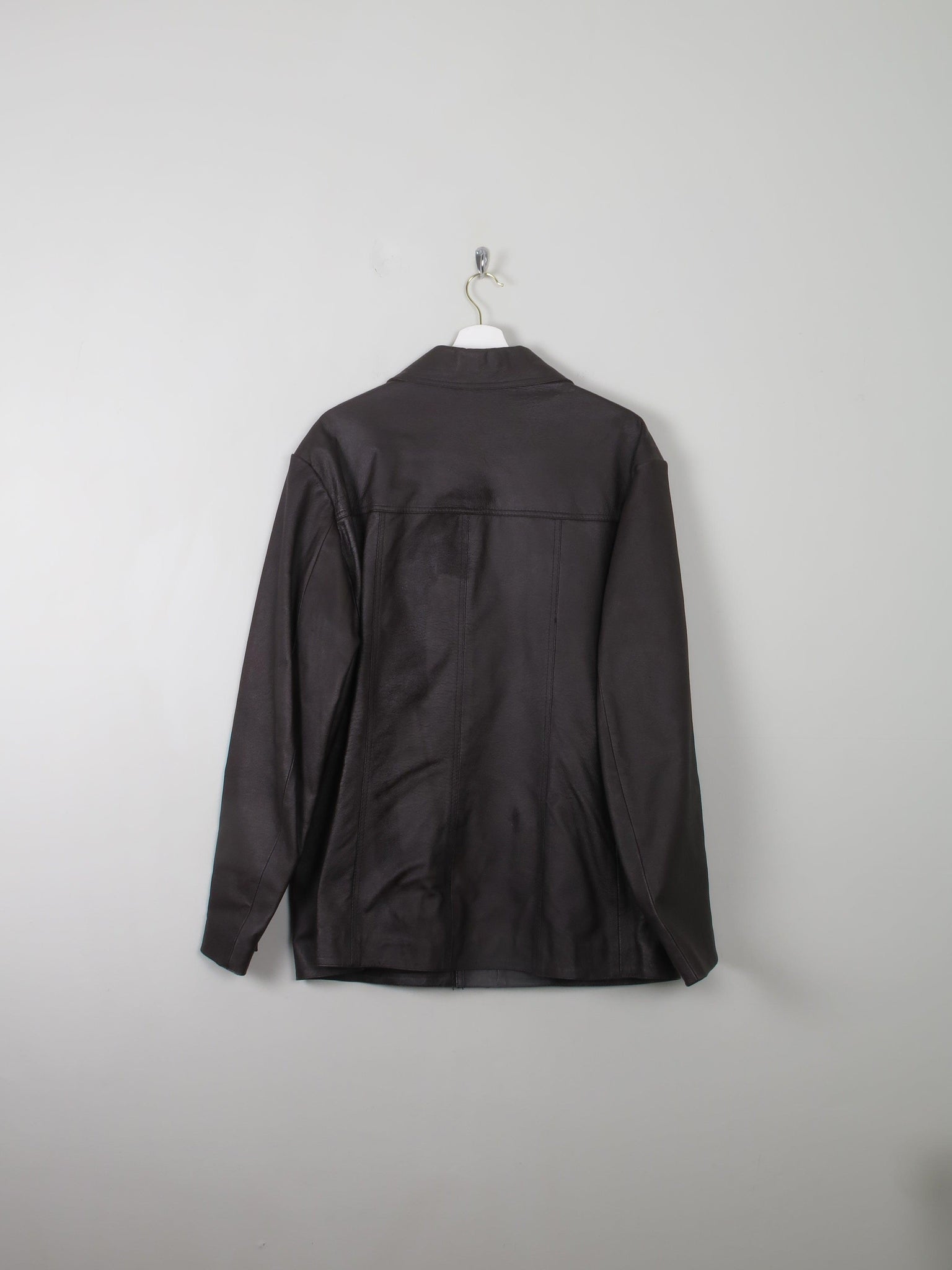 Men's Vintage Brown Leather Jacket L 44 - The Harlequin