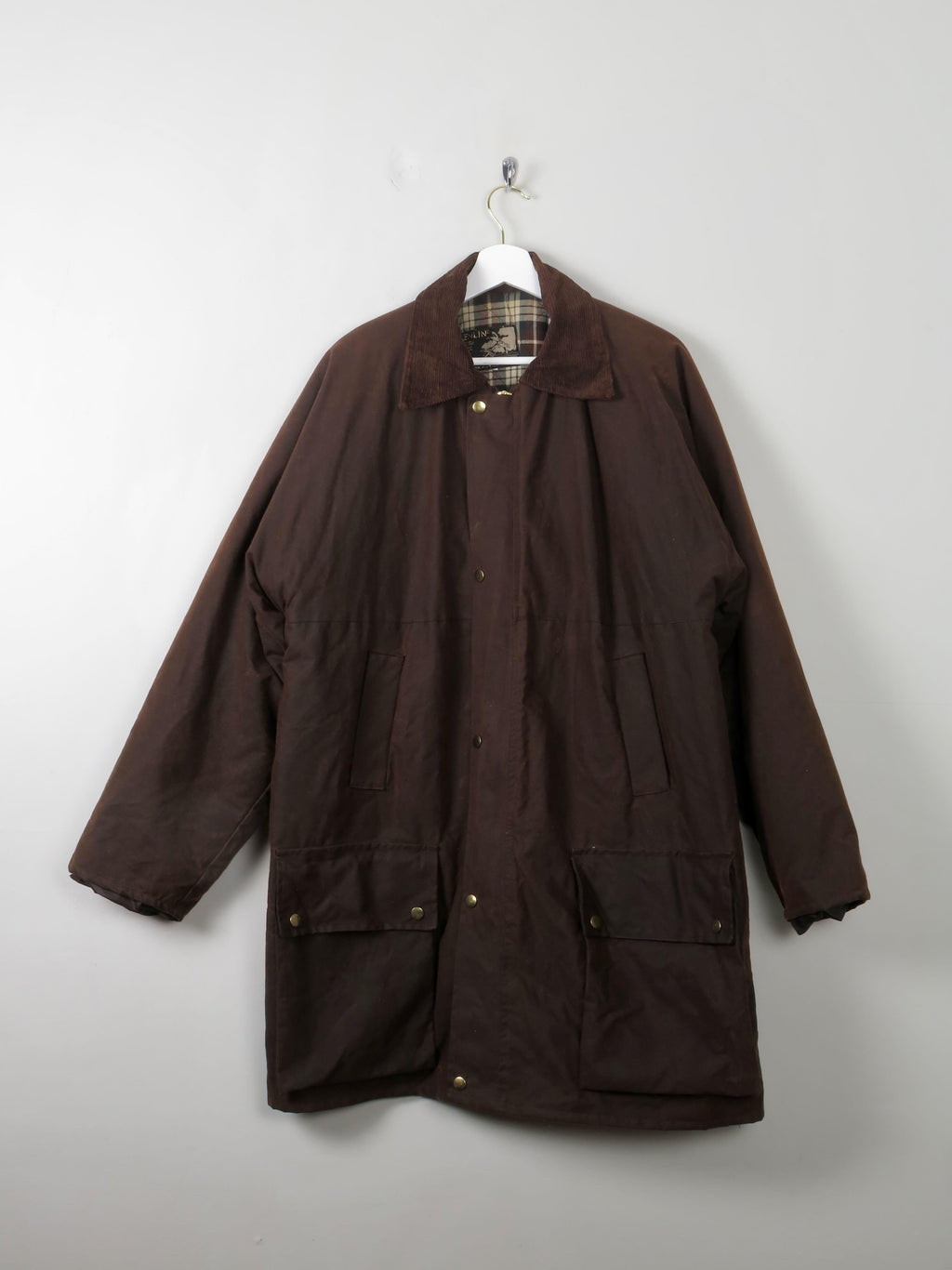 Men's Vintage Brown Wax Jacket L - The Harlequin