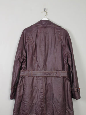 Men's Vintage  Burgundy  Leather 3/4 Coat M - The Harlequin