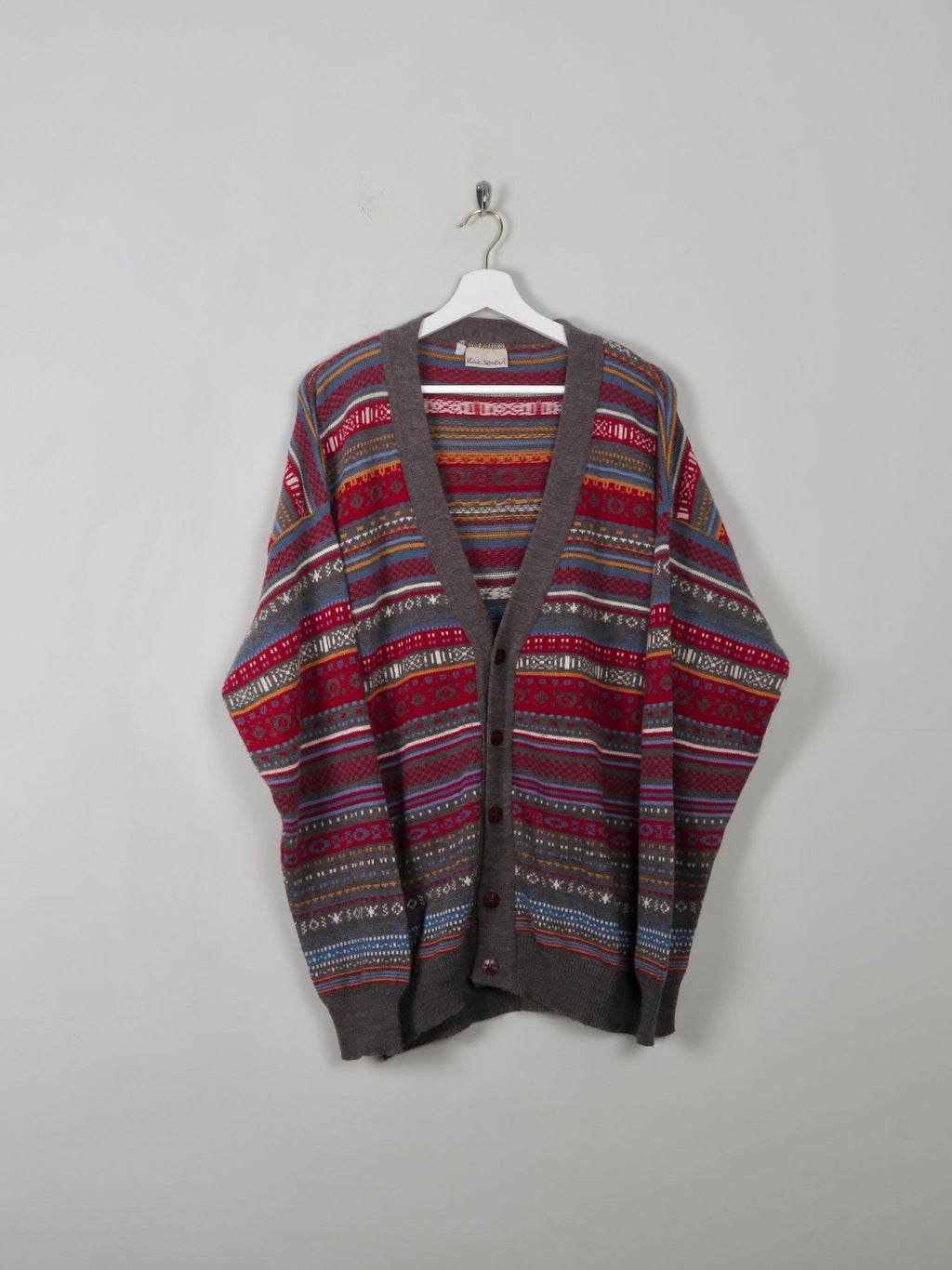 Men's Vintage Colourful Cardigan XL - The Harlequin