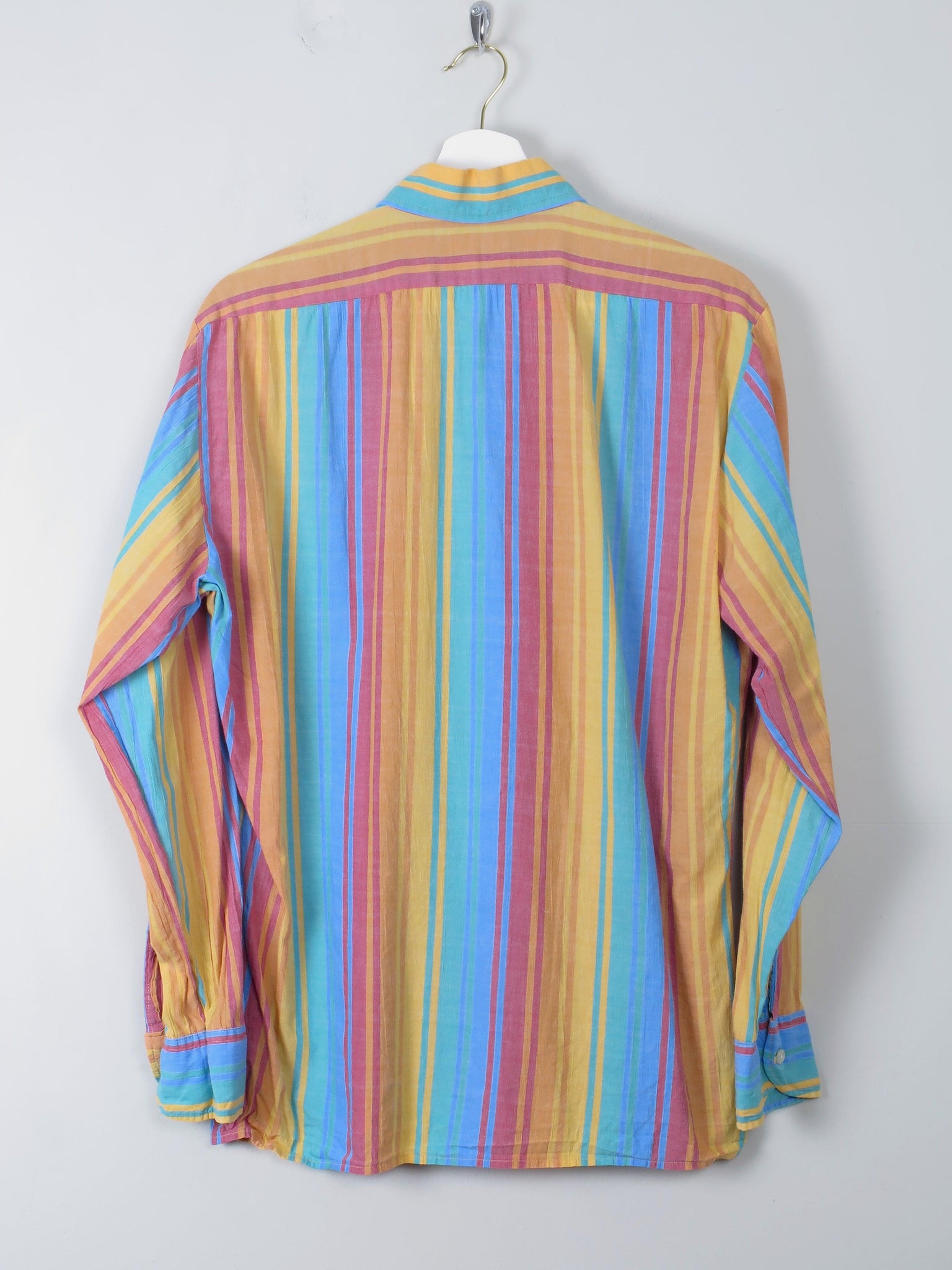 Men's Vintage Colourful Striped Shirt S - The Harlequin