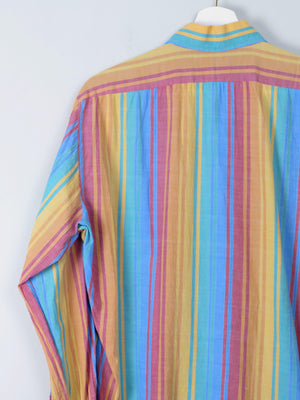 Men's Vintage Colourful Striped Shirt S - The Harlequin