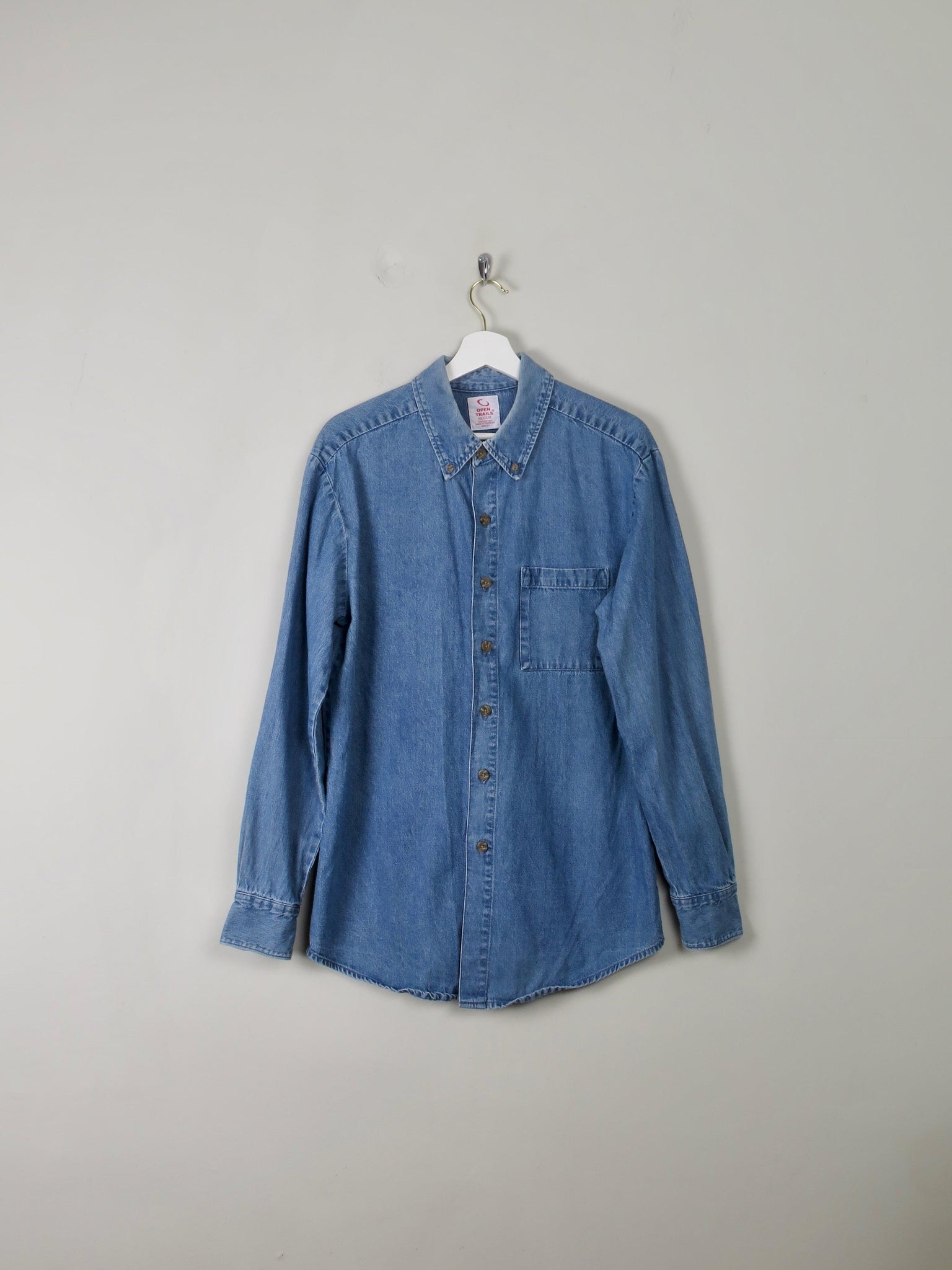 Men's Vintage Denim Shirt M - The Harlequin