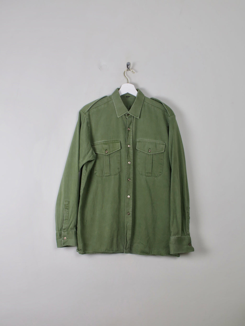 Men's VIntage Green Army Shirt L - The Harlequin