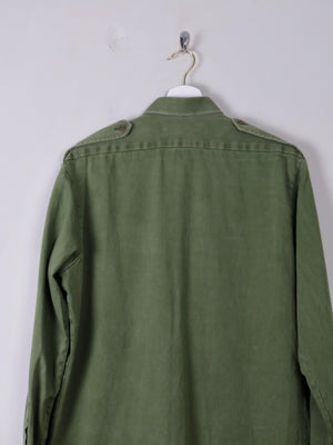 Men's VIntage Green Army Shirt L - The Harlequin