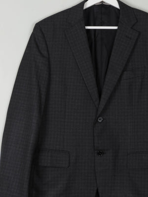 Men's Vintage Grey & Black Check Jacket By Canali 38 R - The Harlequin