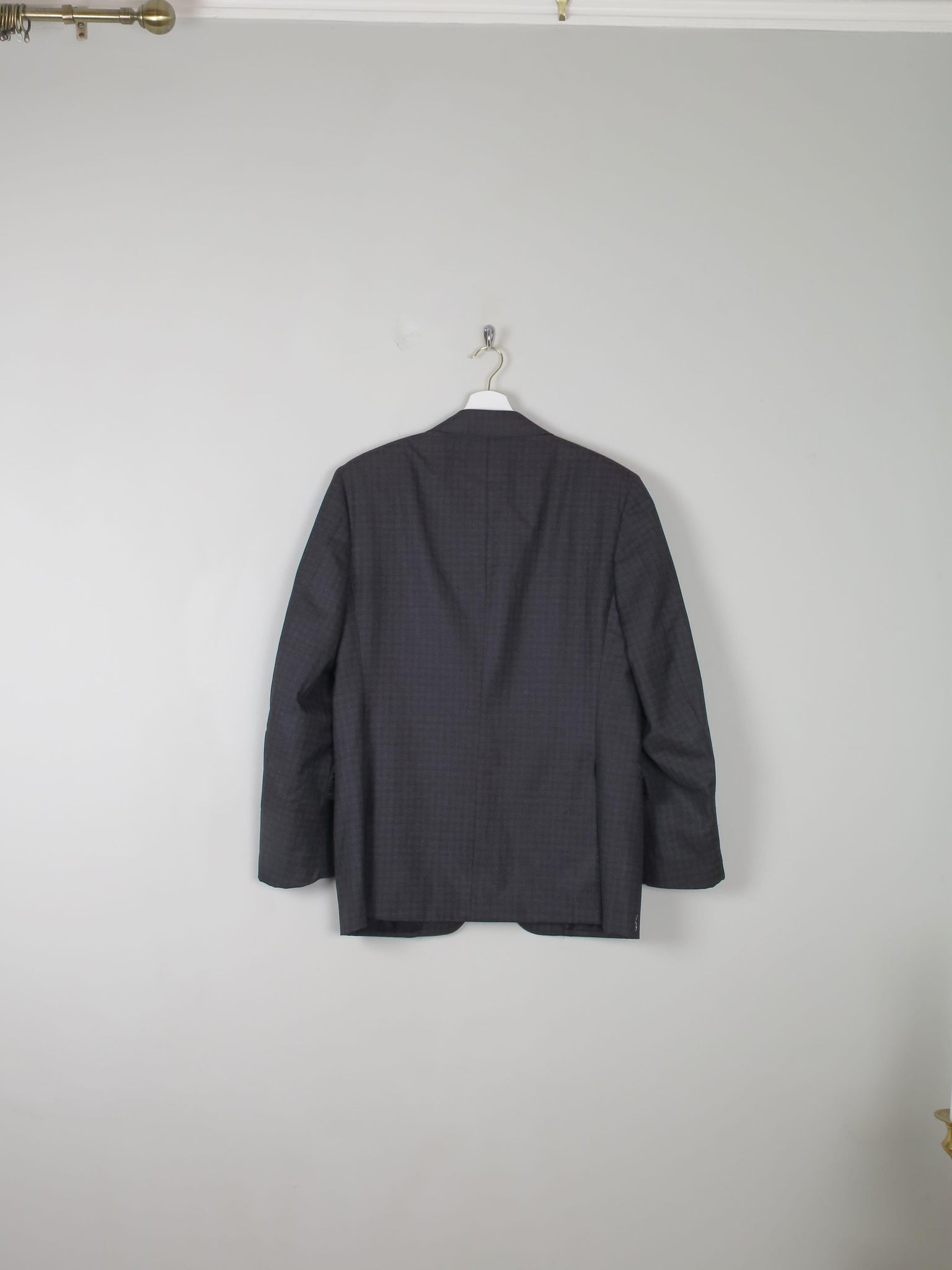 Men's Vintage Grey & Black Check Jacket By Canali 38 R - The Harlequin