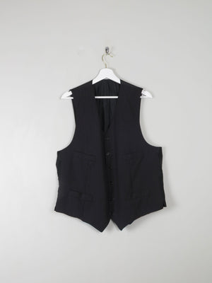 Men's Vintage Grey Wool Waistcoat L - The Harlequin