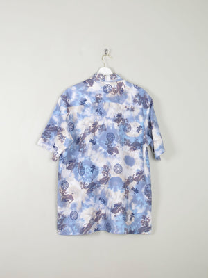 Men's Vintage Hawaiian Dragon Shirt Blue XL - The Harlequin