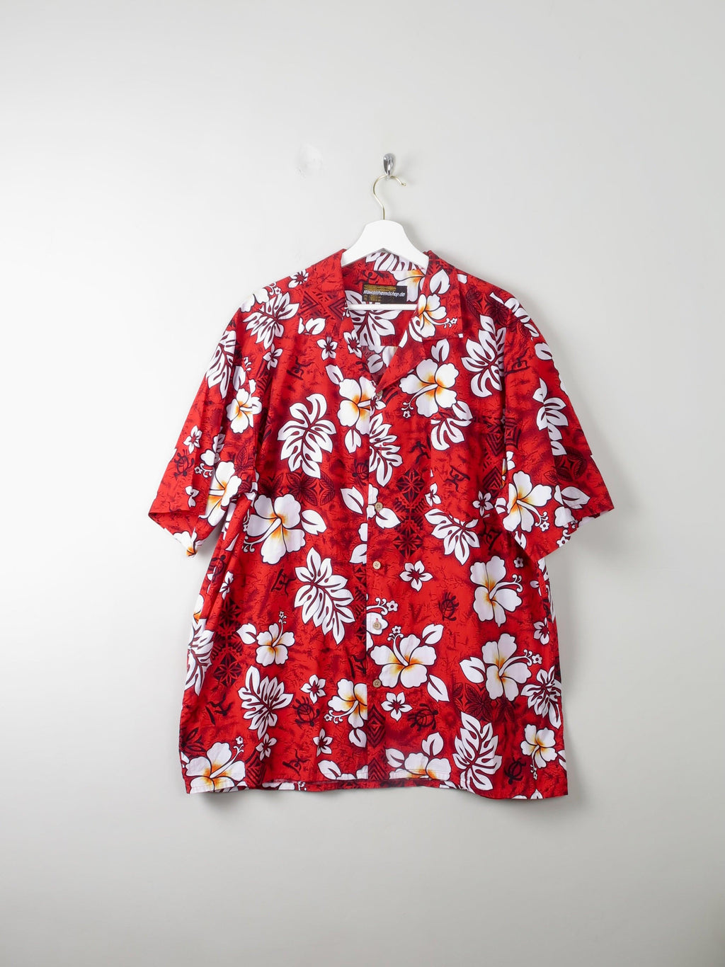 Men's Vintage Hawaiian Shirt Red XL - The Harlequin