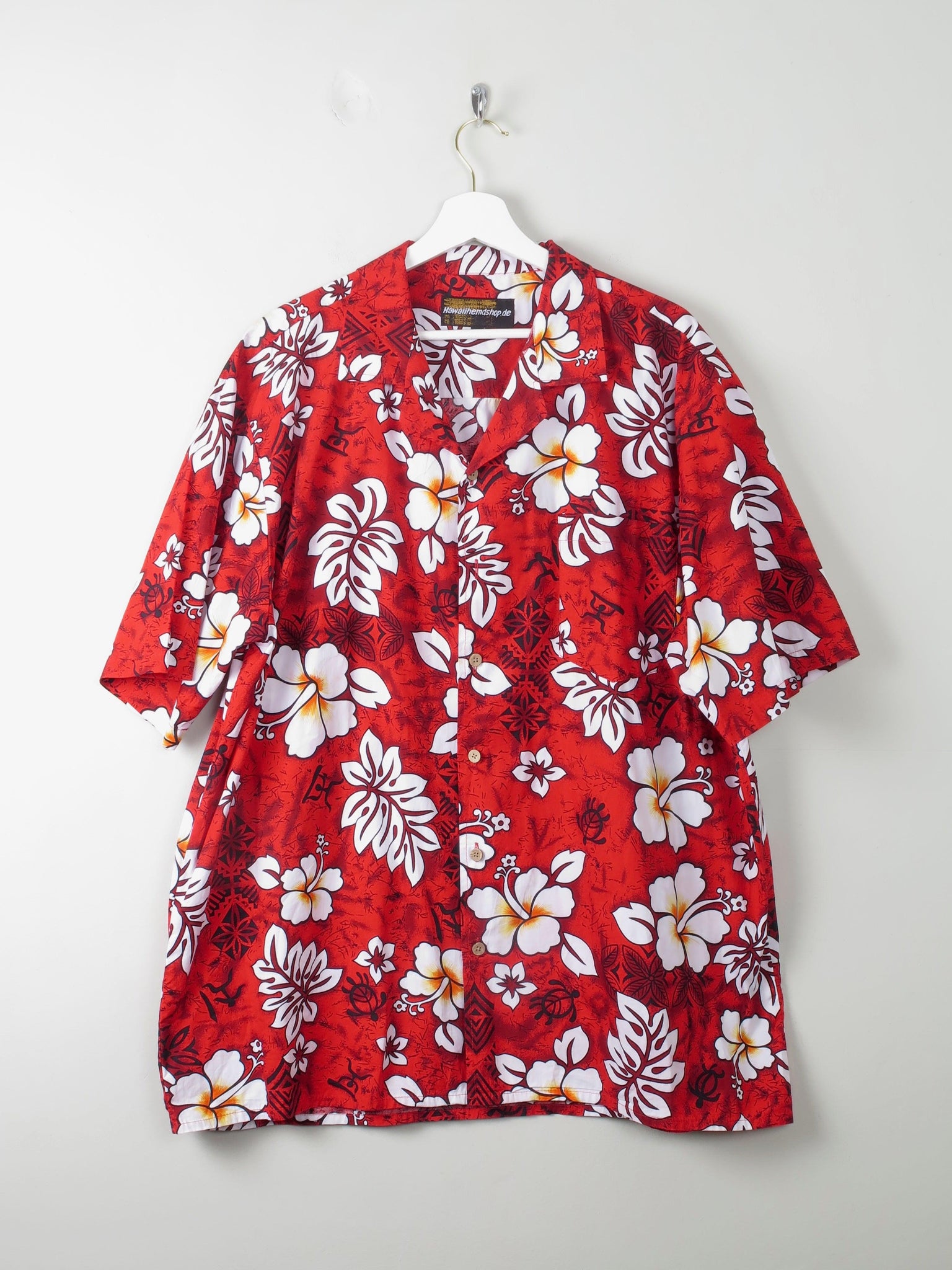 Men's Vintage Hawaiian Shirt Red XL - The Harlequin