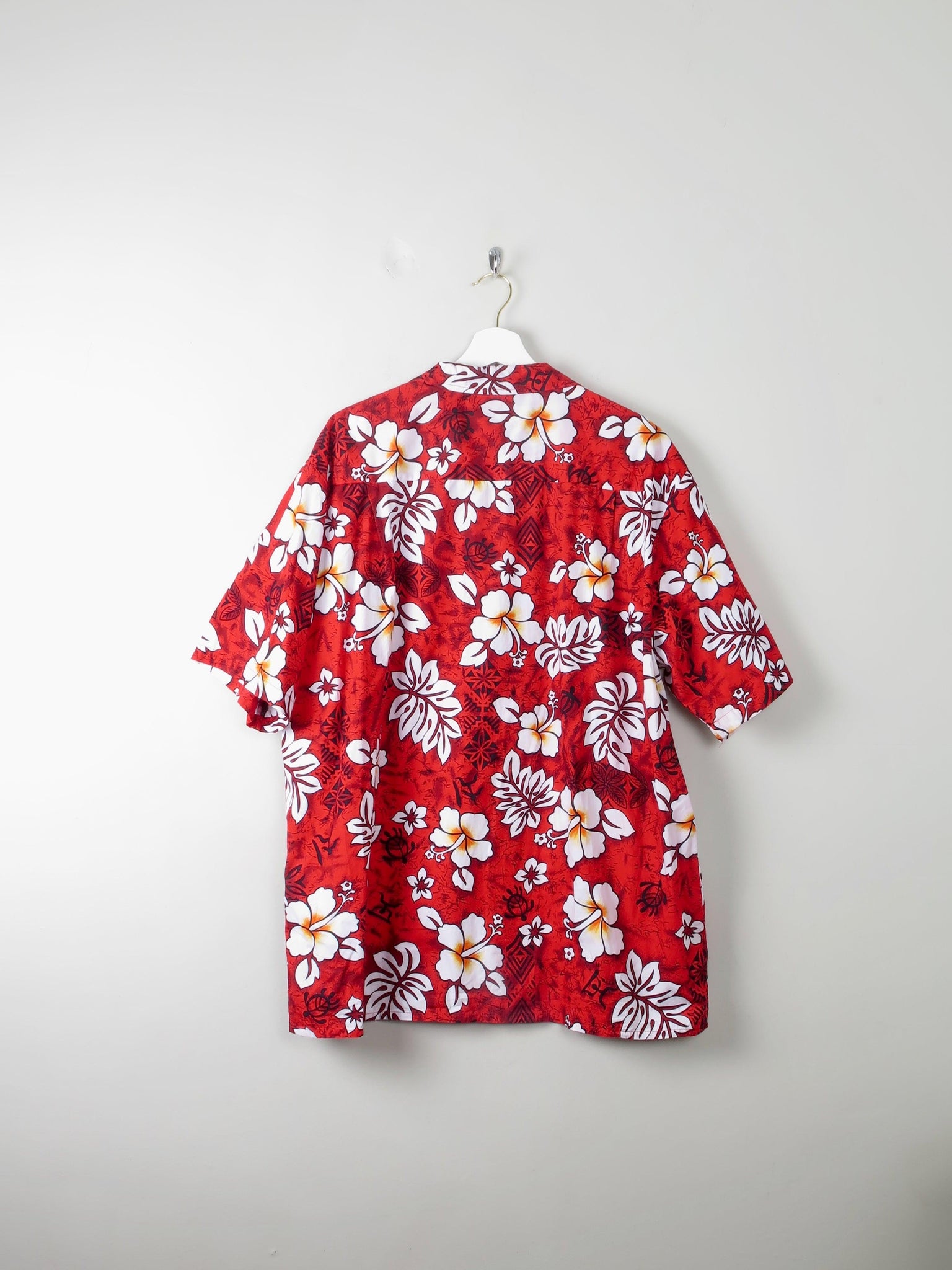 Men's Vintage Hawaiian Shirt Red XL - The Harlequin