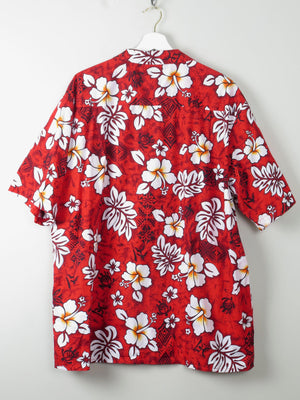 Men's Vintage Hawaiian Shirt Red XL - The Harlequin