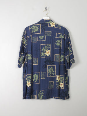 Men's Vintage Hawaiian Silk Shirt L - The Harlequin