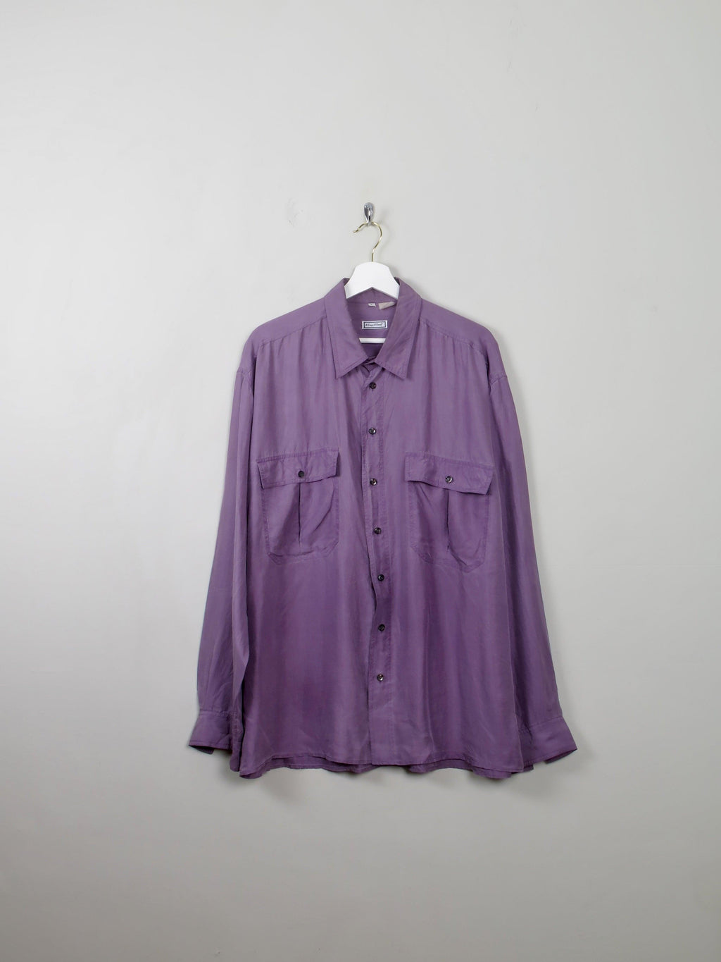 Men's Vintage Lilac Silk Shirt XL - The Harlequin