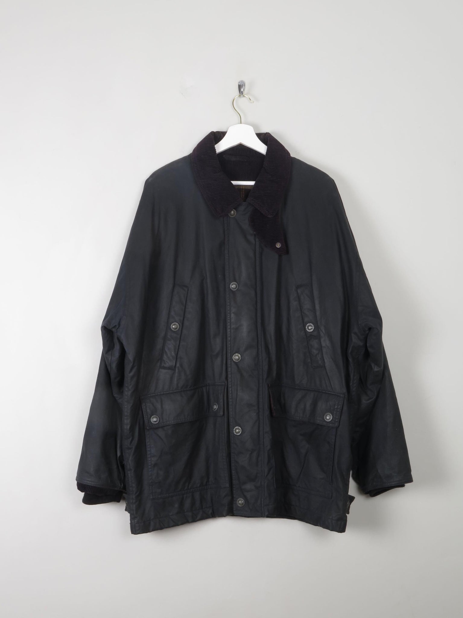 Men's Vintage Lined Wax Jacket Navy XL - The Harlequin