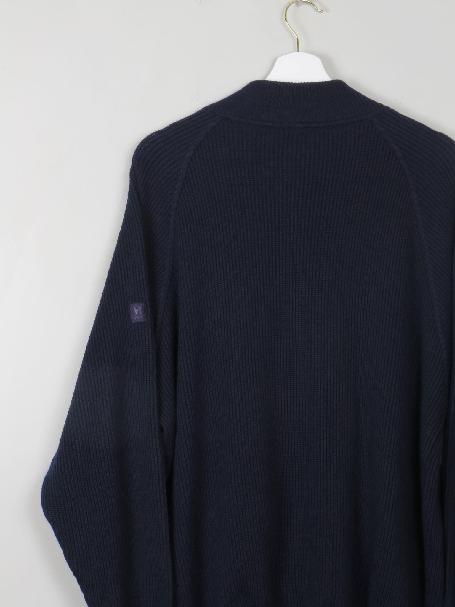 Men's Vintage Navy Cardigan L - The Harlequin