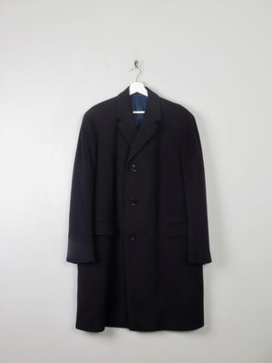 Men's Navy Crombie Overcoat Austin Reed L/XL 44” - The Harlequin