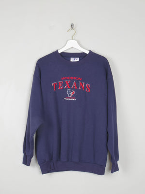 Men's Vintage Navy Houston Texans Sweatshirt M - The Harlequin