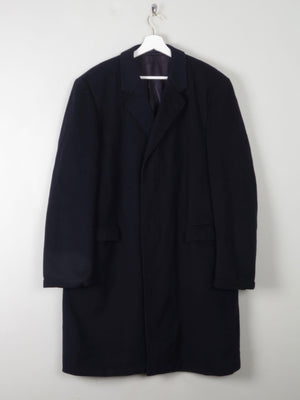 Men's Navy Wool Overcoat L/XL 44/46 - The Harlequin