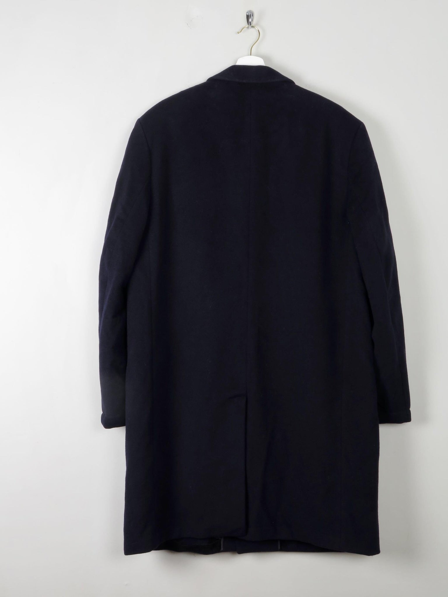 Men's Navy Wool Overcoat L/XL 44/46 - The Harlequin