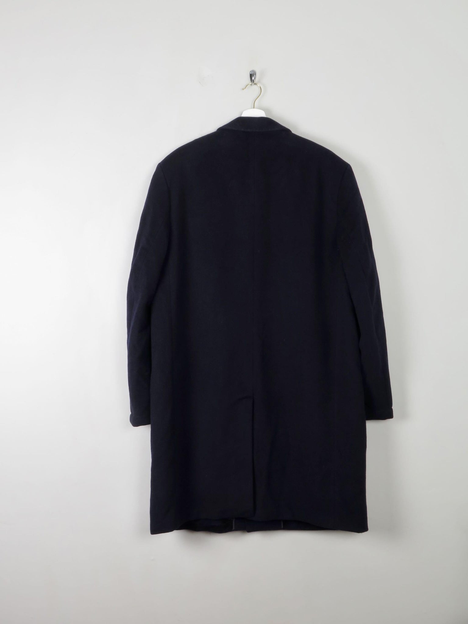 Men's Navy Wool Overcoat L/XL 44/46 - The Harlequin