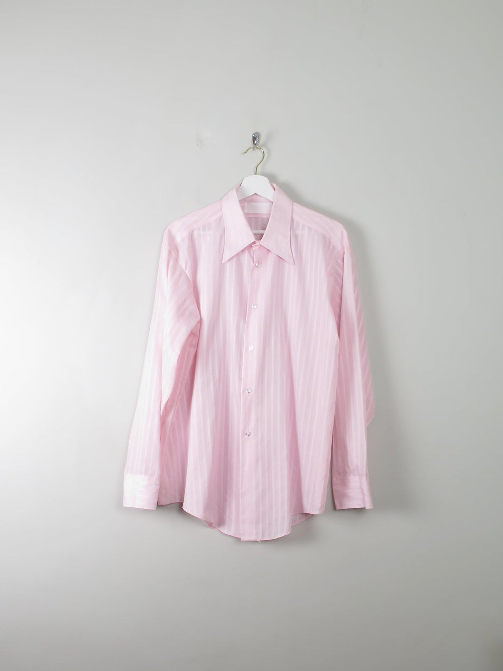 Men's Vintage Pink Striped Shirt L/XL - The Harlequin