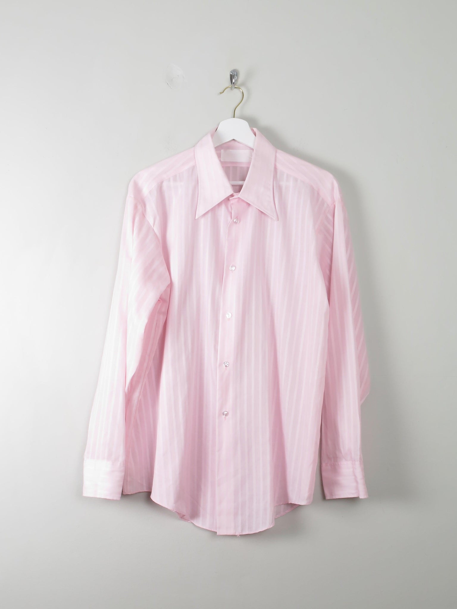 Men's Vintage Pink Striped Shirt L/XL - The Harlequin