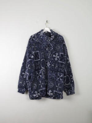 Men's Vintage Printed Fleece Pull-On Jacket XL - The Harlequin