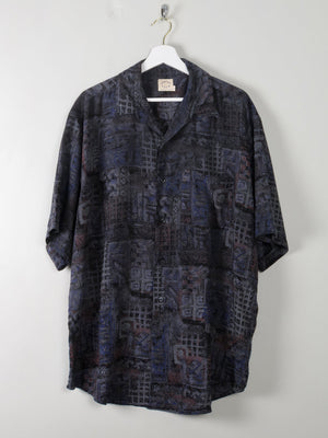 Men's Vintage Printed Shirt L - The Harlequin