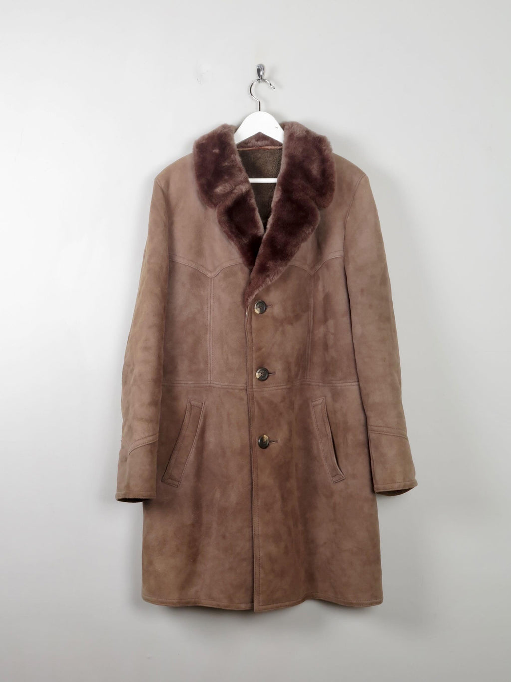 Men's Vintage Sheepskin Coat L - The Harlequin