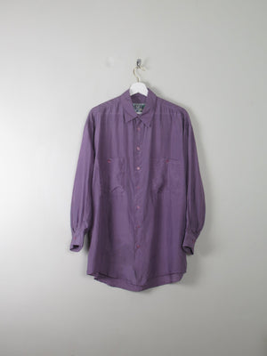 Men's Vintage Silk Mauve/Lilac Shirt M - The Harlequin