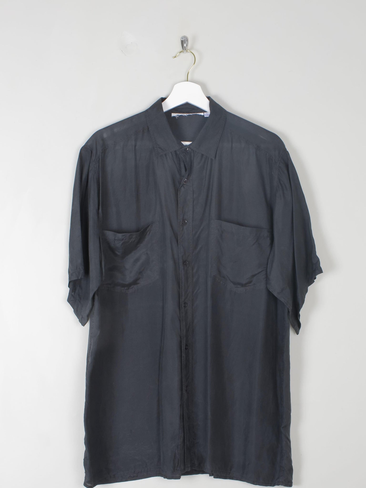 Men's Vintage Silk Short Sleeved Shirt L - The Harlequin