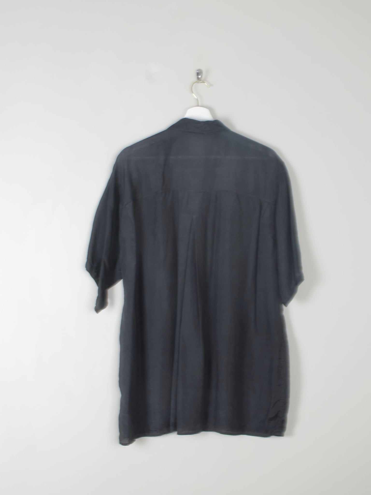 Men's Vintage Silk Short Sleeved Shirt L - The Harlequin