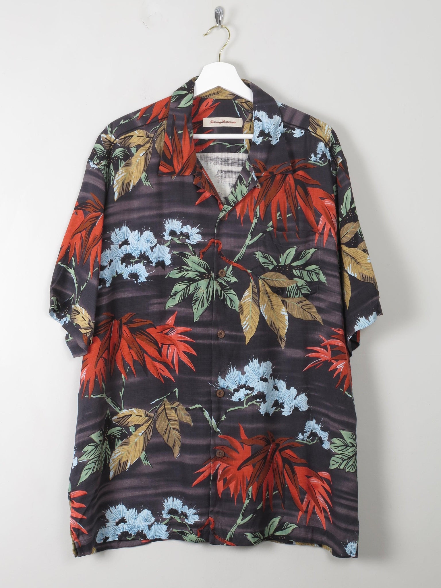 Men's Vintage Tommy Bahamas Silk Hawaiian Shirt XL - The Harlequin