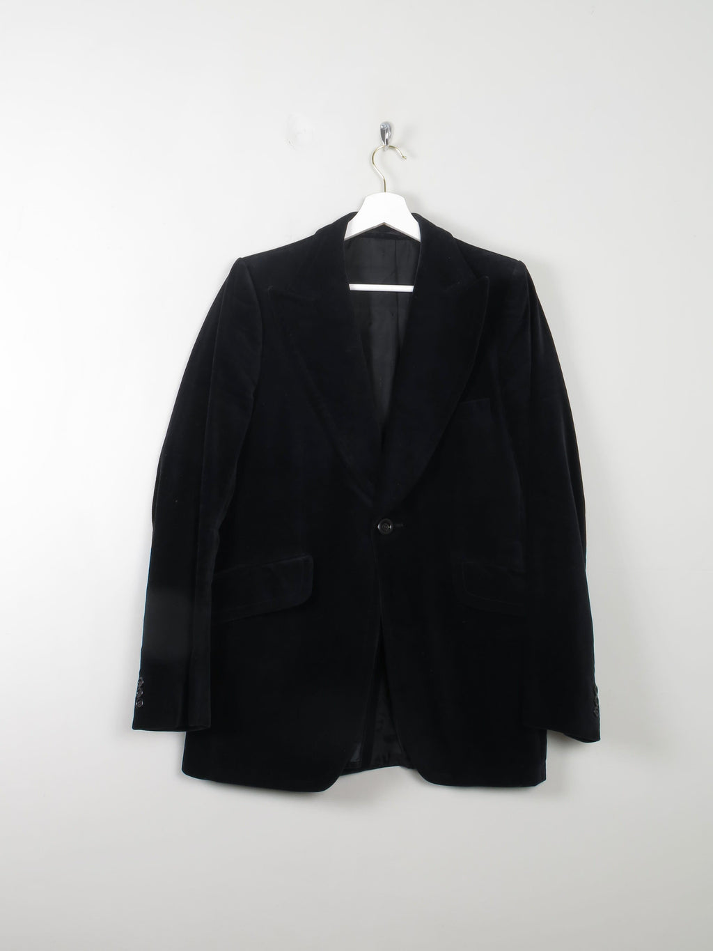 Men's Vintage Velvet jacket Black 70s S - The Harlequin