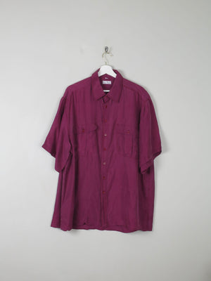 Men's Vintage Wine/Burgundy Silk Shirt L/XL - The Harlequin