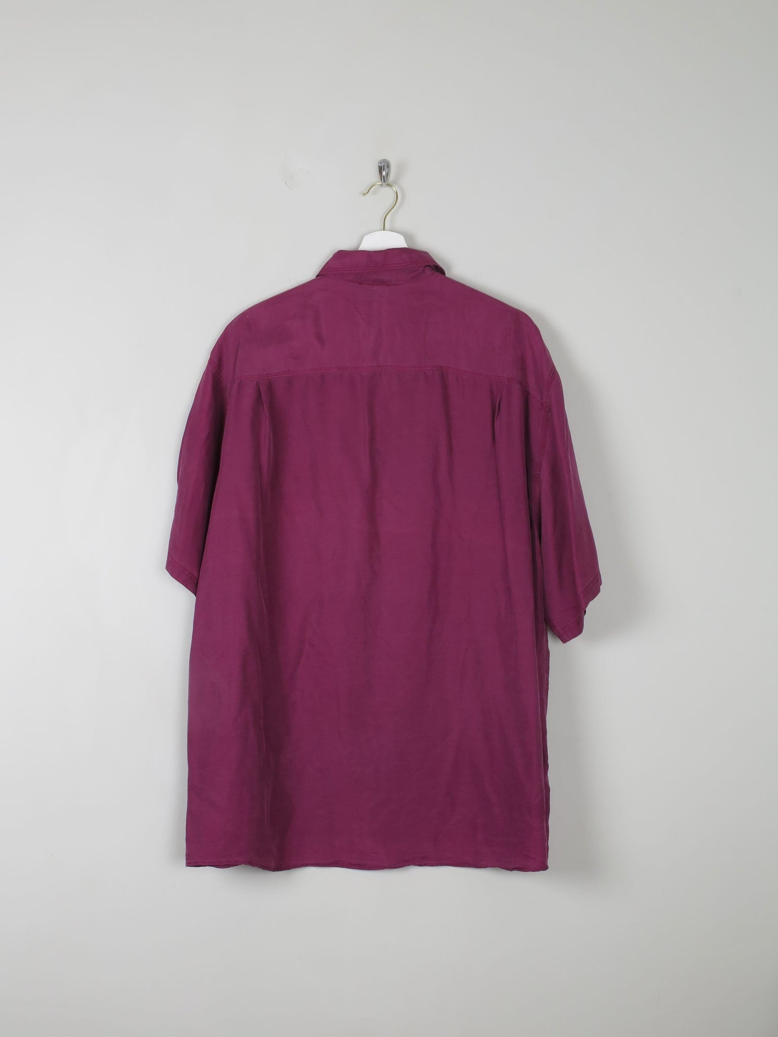 Men's Vintage Wine/Burgundy Silk Shirt L/XL - The Harlequin