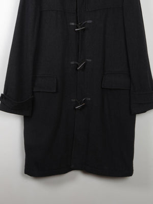 Men's Vintage Wool Duffle Coat Charcoal Grey M - The Harlequin