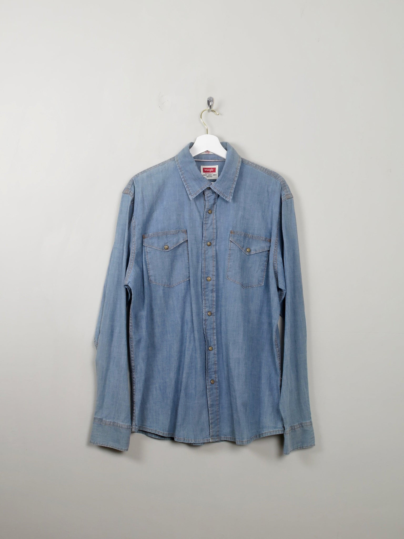 Men's Vintage Wrangler Denim Shirt L - The Harlequin