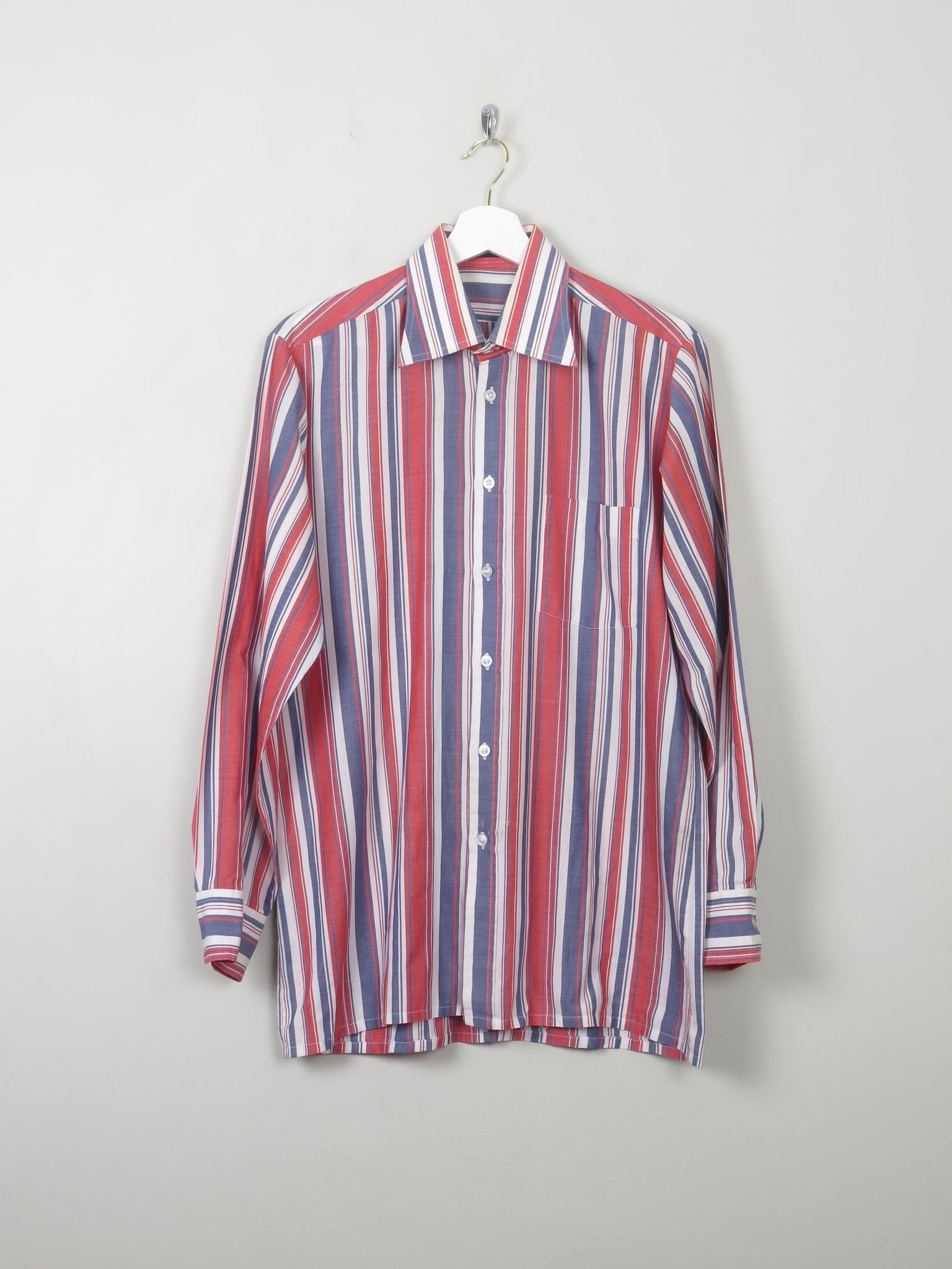 men;s Vintage Striped Shirt 1970s L - The Harlequin