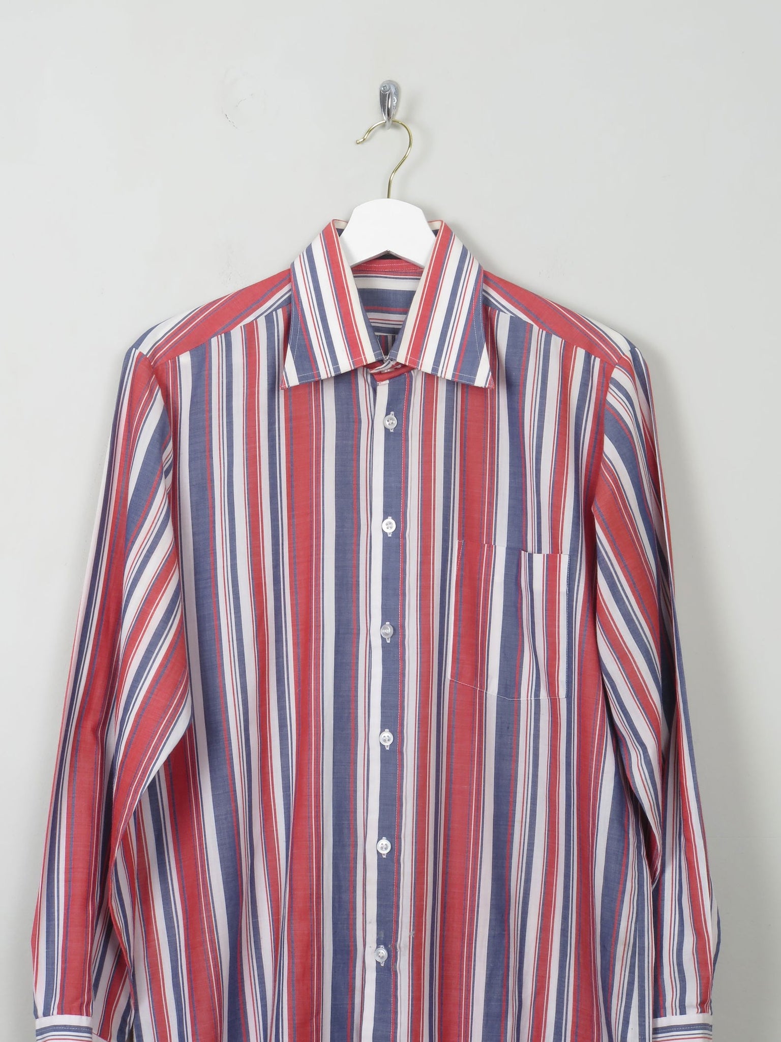 men;s Vintage Striped Shirt 1970s L - The Harlequin