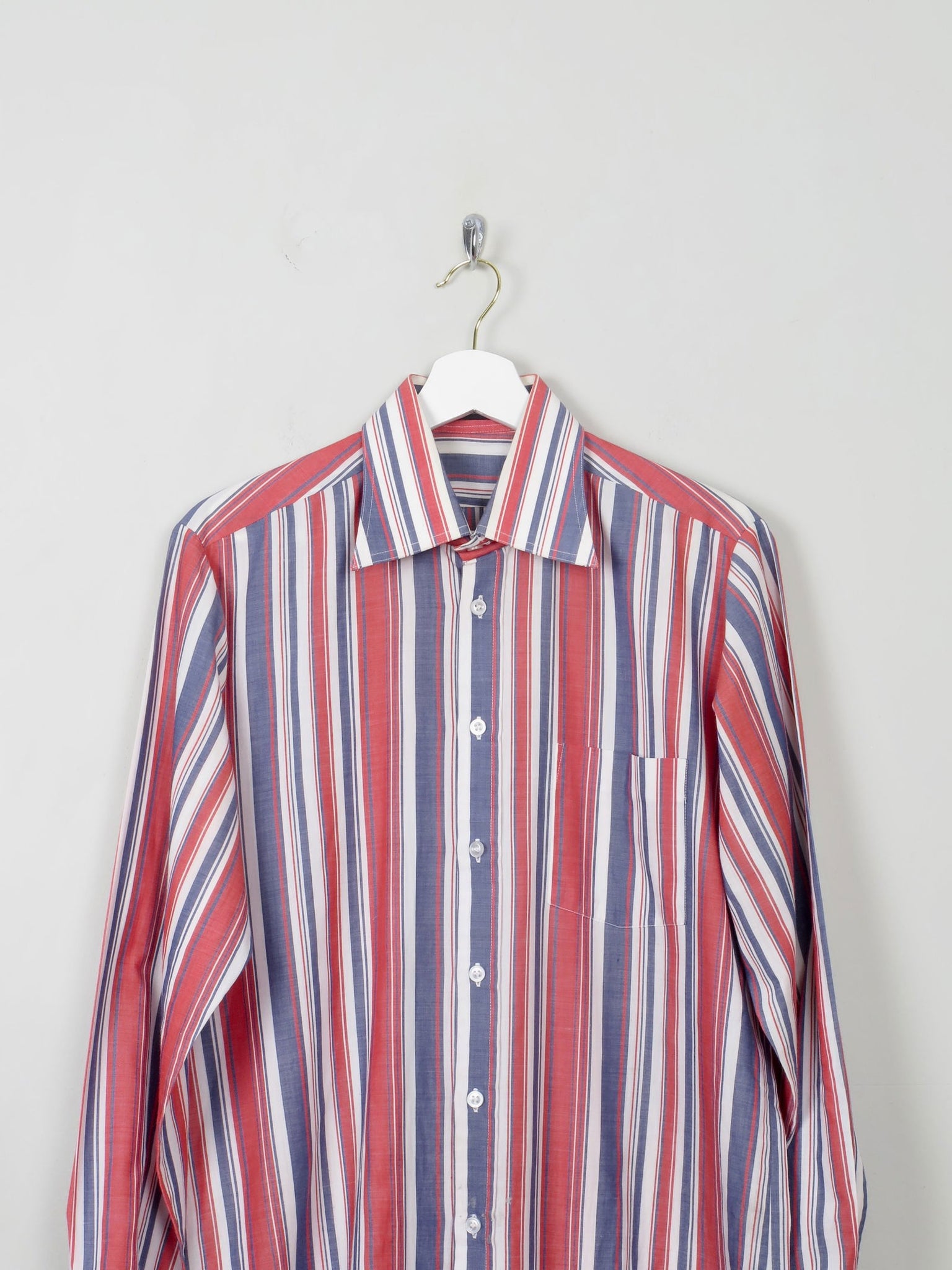 men;s Vintage Striped Shirt 1970s L - The Harlequin