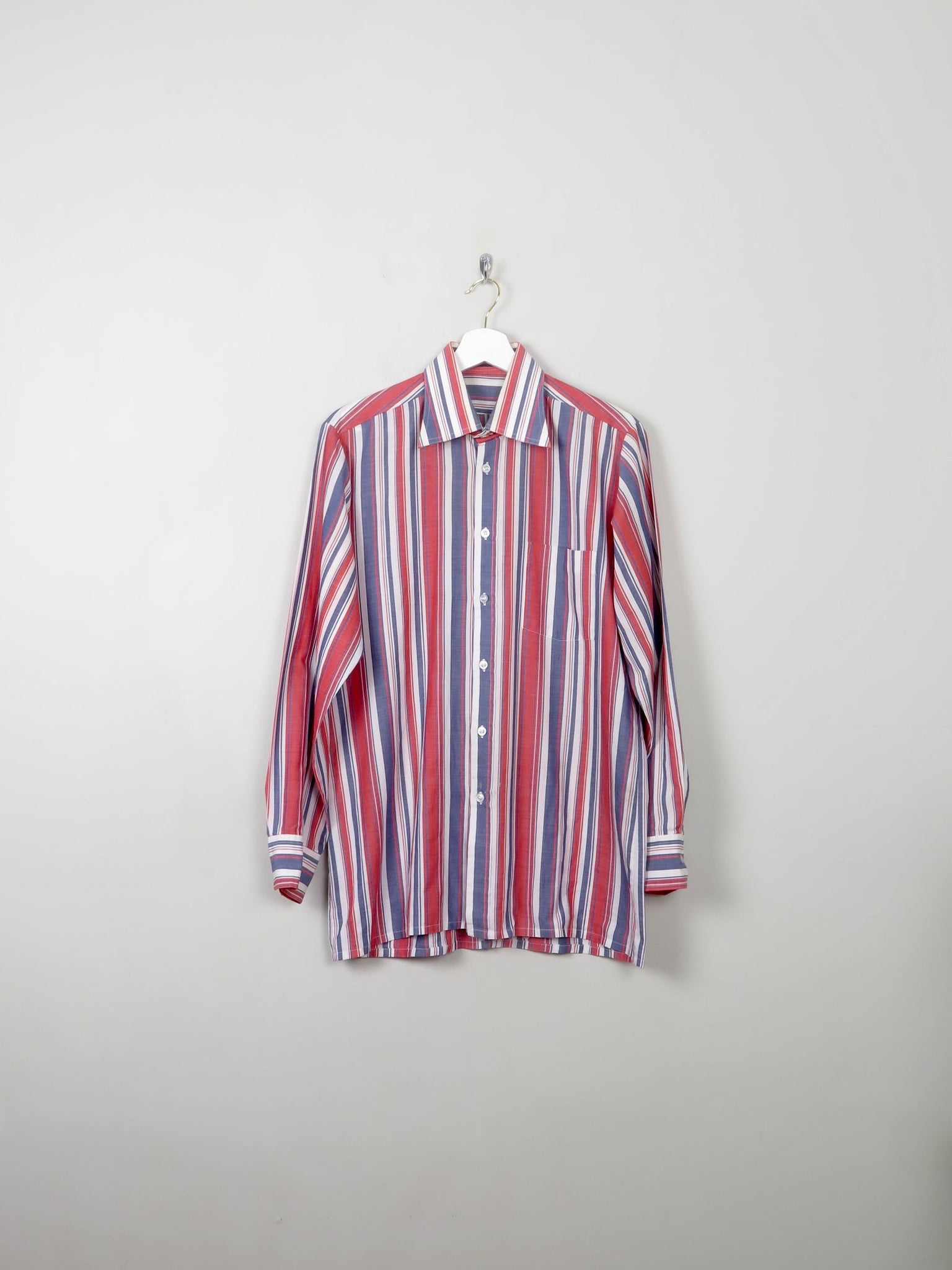 men;s Vintage Striped Shirt 1970s L - The Harlequin