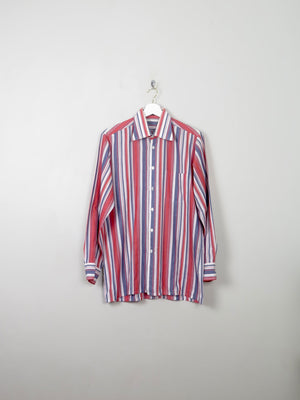 men;s Vintage Striped Shirt 1970s L - The Harlequin