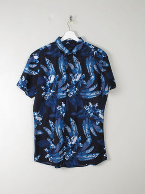 Mens Printed Blue Shirt L New - The Harlequin